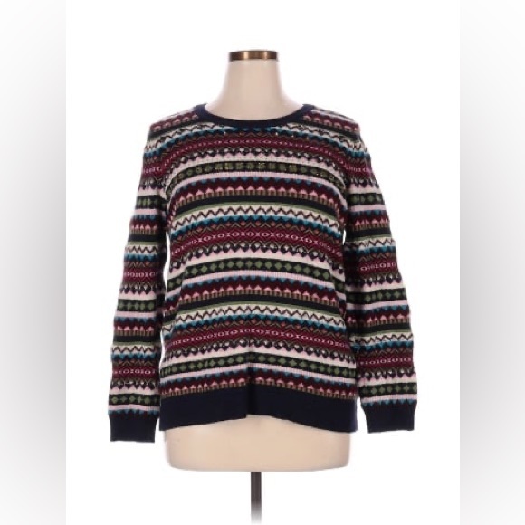 Talbots women’s Beaded Fair Isle Pullover wool blend Sweater plus size 2x - Picture 1 of 9